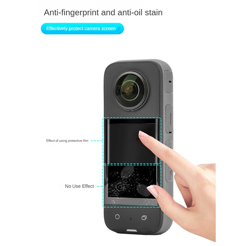 Best-For Insta360x3 Tempered Glass Film HD Screen Protector 2PCS Curved Protective Film Protectors Accessories