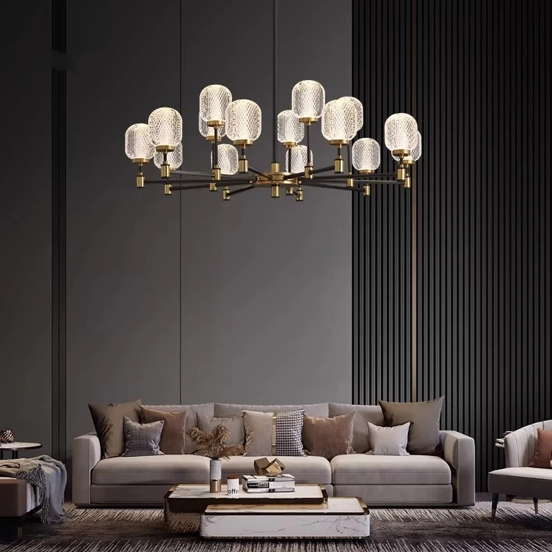Brass Chandeliers Creative Pendent Lamps Villa Living Room Dining Room Bedrooms Living Rooms Home Lighting Ceiling Chandelier