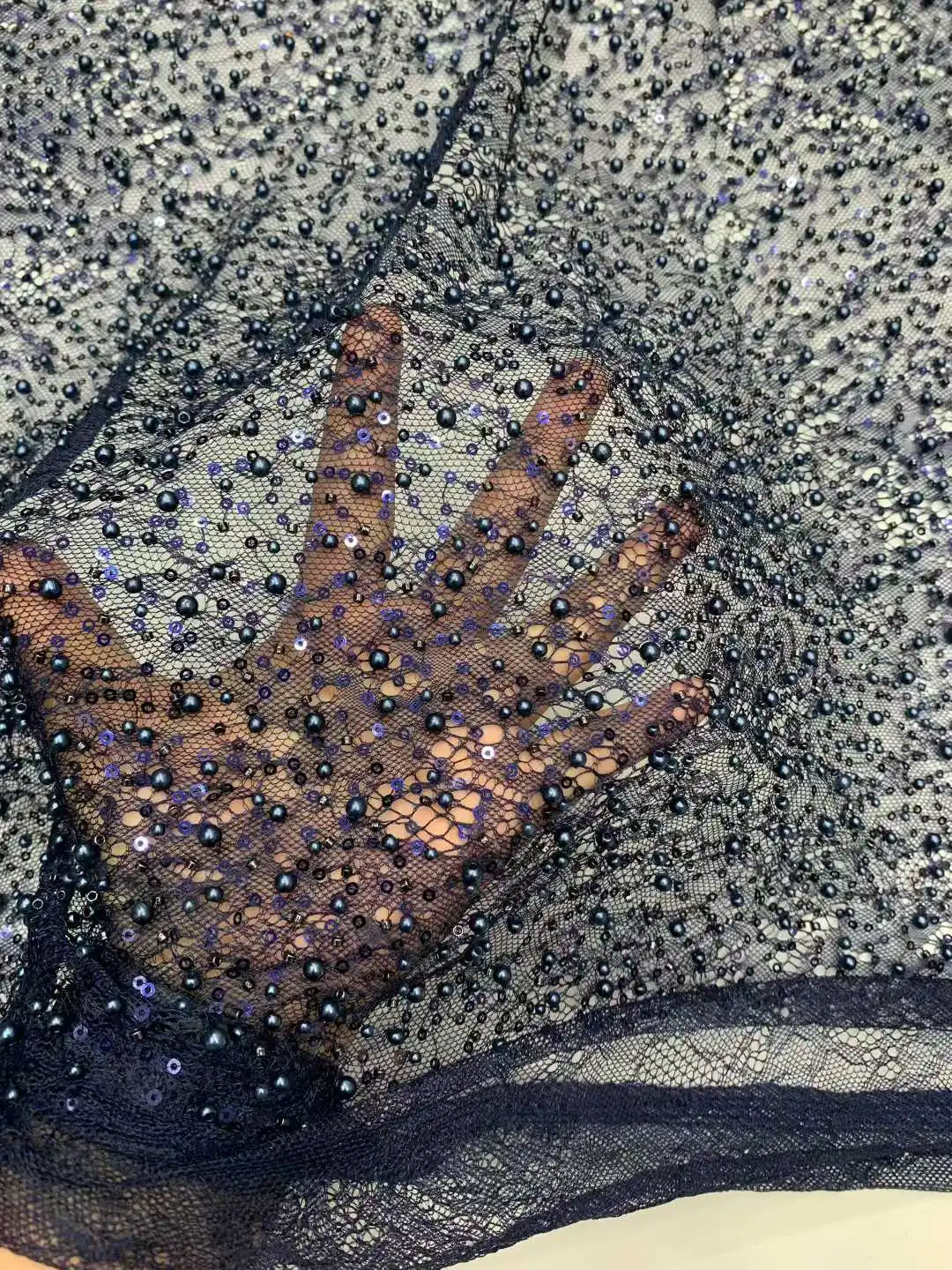 

Высококачественное африканское кружево с бисером, 2024, высокое качество, нигерийское сетчатое кружево с блестками, французский тюль, ткань для шитья вечерних платьев