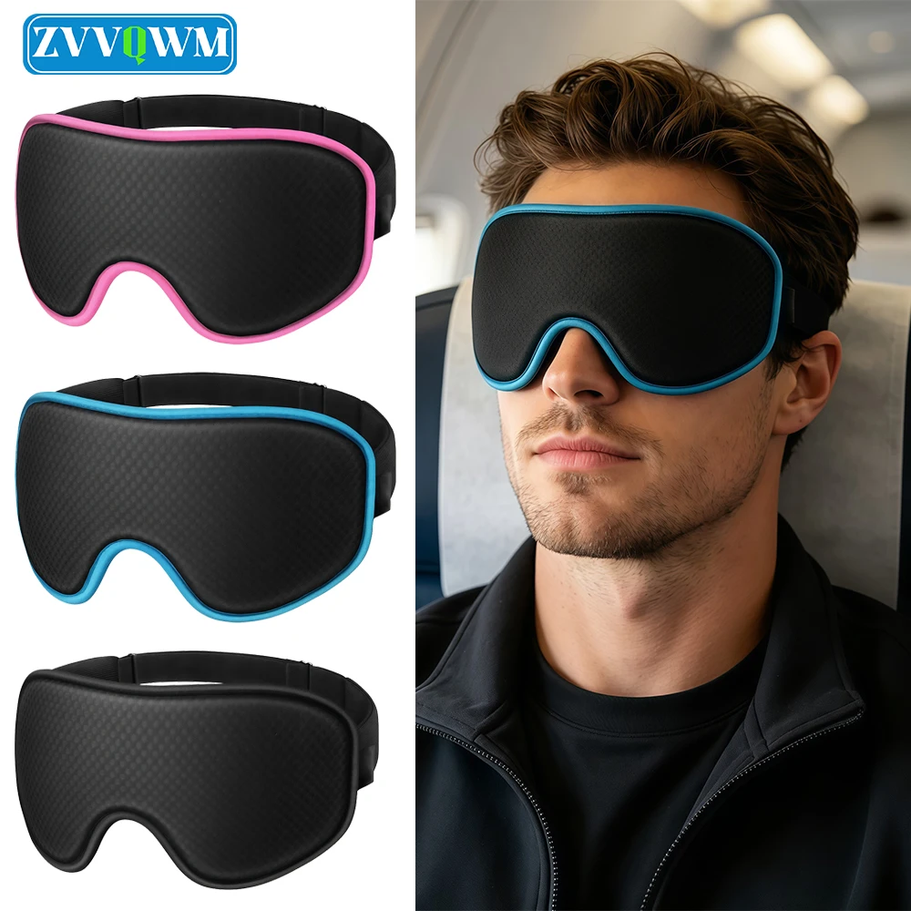

3D Deep Contoured Eye Cover with Adjustable Strap, Block Out Light Eye Mask, Zero Pressure Blindfold for Sleeping,Yoga,Traveling