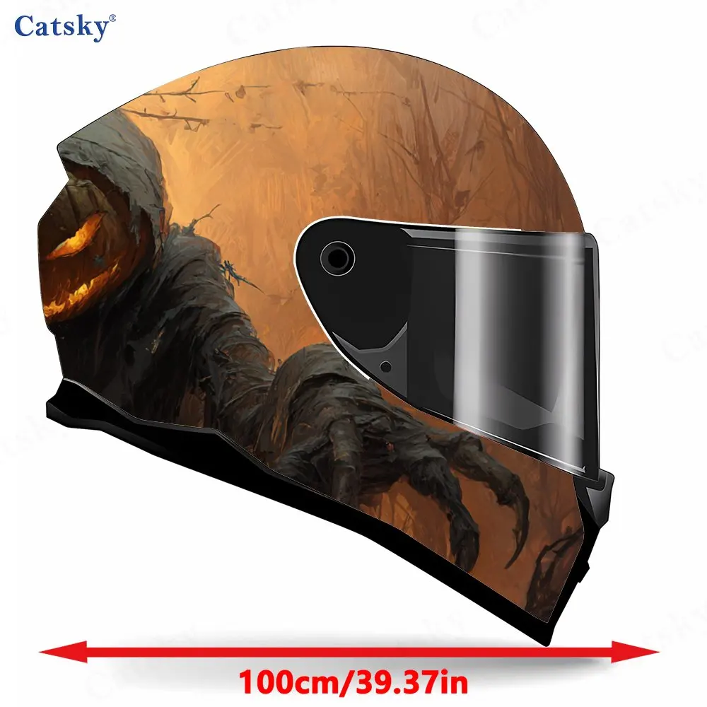 Thrilling Pumpkin Monster Pattern Helmet stickers, PVC Material Multifunctional Helmet Stickers, Scratch-Resistant & Fade-Proof,