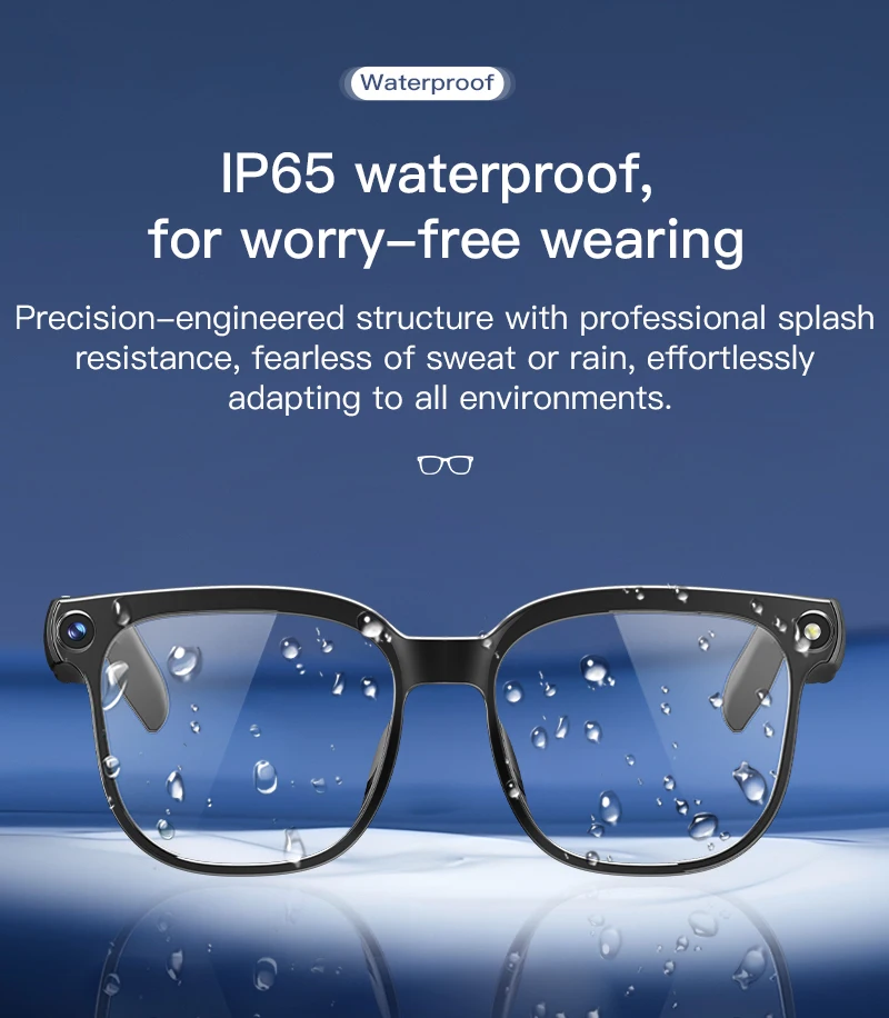 2026 Neue KI-Smart-Brille mit 800W HD-Kamera, 4K Anti-Shake-Video, 100+ Sprachübersetzung, Bluetooth-Anruffunktion, Musikplayer, Sonnenbrille für Herren – Detail 11