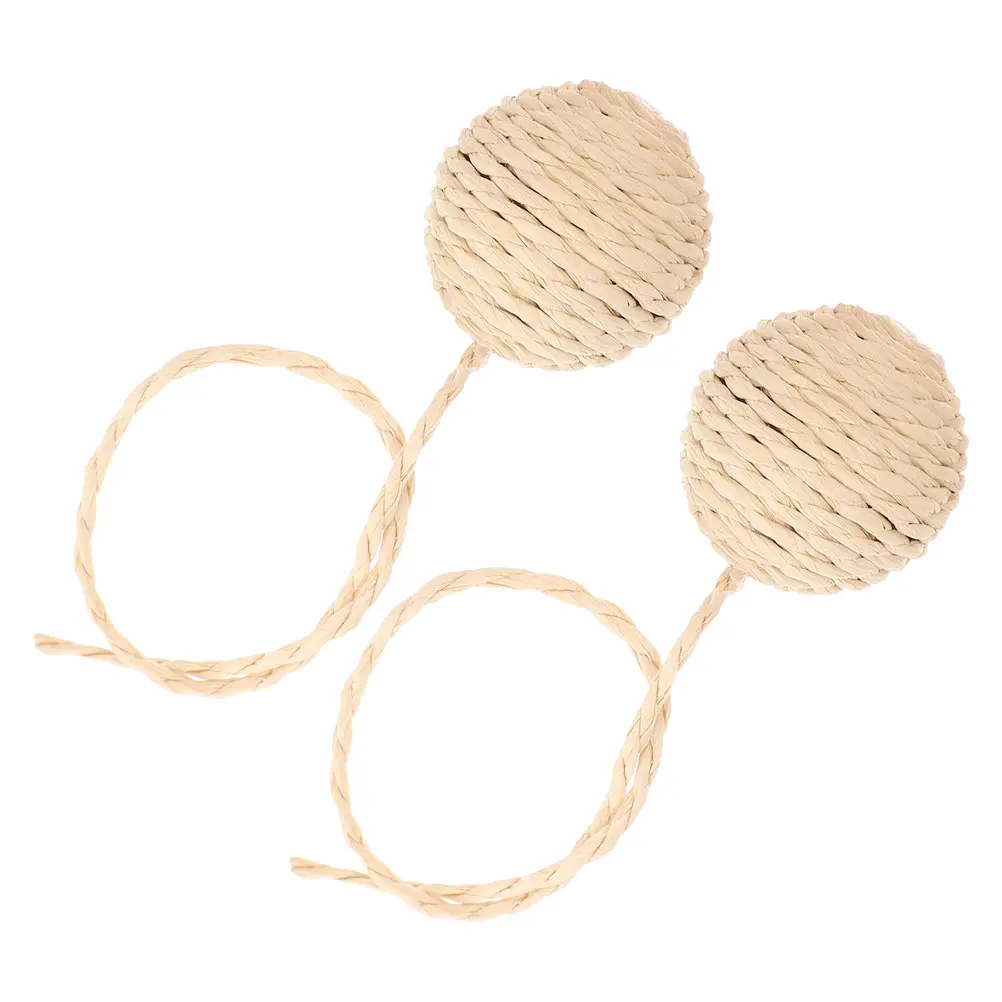 

2 Pcs Cats Toys For Indoor Climbing Frame Replacement Ball Scratching Kitten Beige Paper Post Board