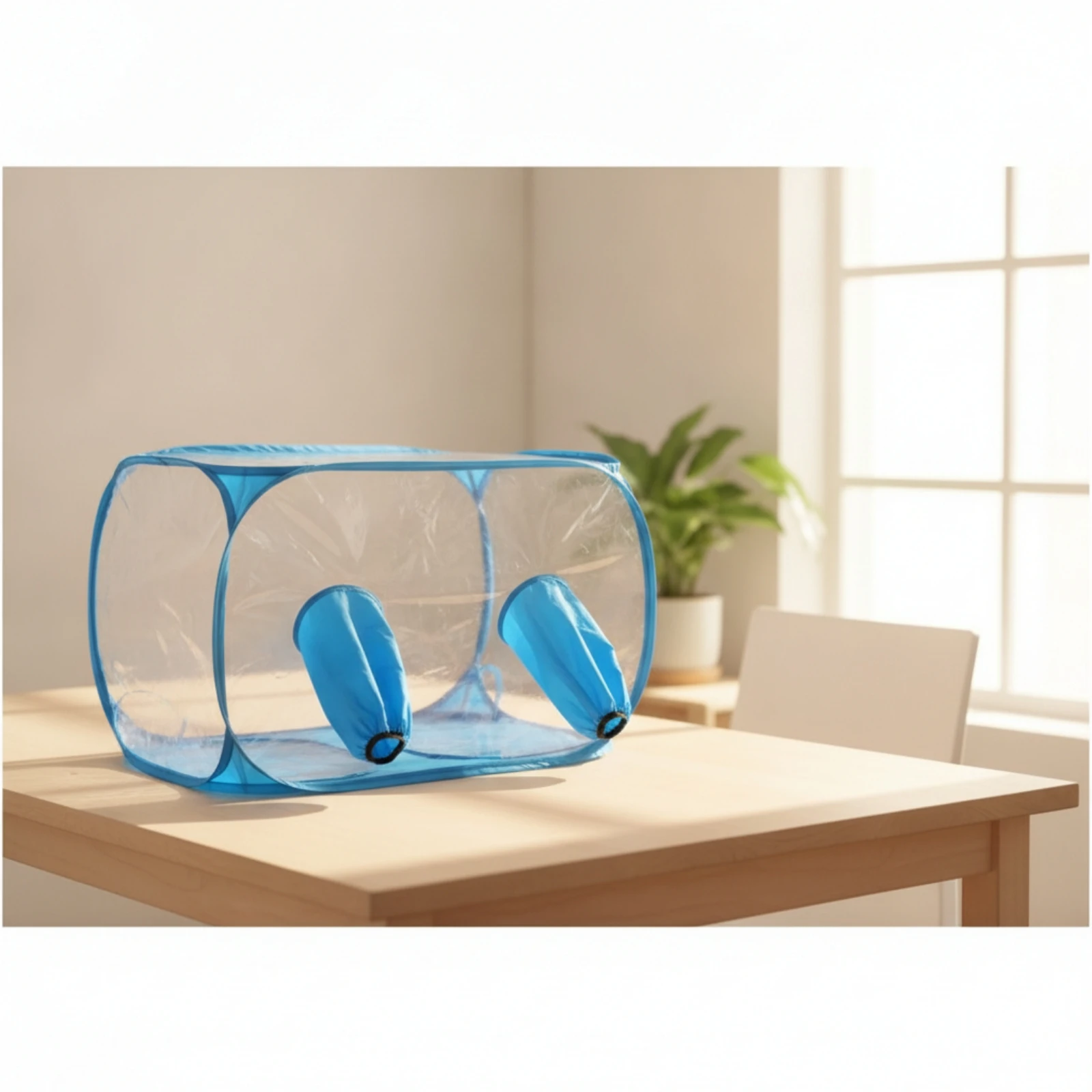 

Still Air Chamber with Glove Ports Transparent Fungi Cultivation Tent Still Air Box Portable Work Station Clear
