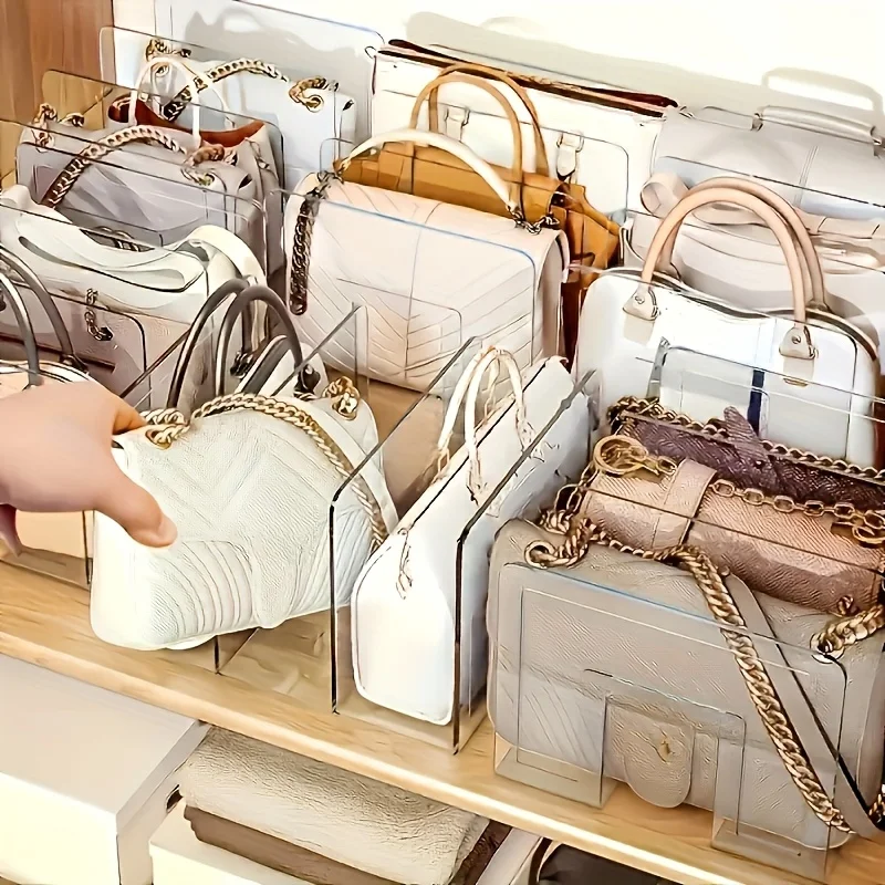 Taschen-Organizer mit platzsparendem Fachdesign, transparente Aufbewahrungslösung für Handtaschen, Krawatten und Schals – Detail 4