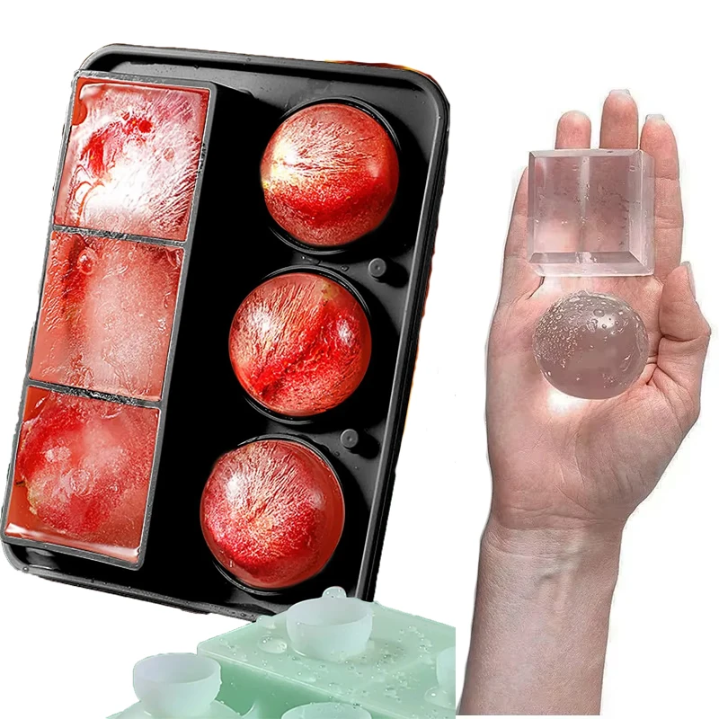 

6Grids Silicone Ice Cube Mold 2 Kinds Ice Blocks Maker For DIY Whiskey Cocktail Wine Drinks Home Bar Kitchen Accessorices