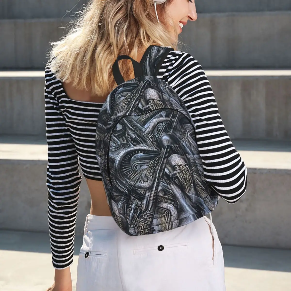 Hans Ruedi Giger Surrealism Art Backpack Student BookBag Children School Bag Computer Shoulder Bags for Men Women