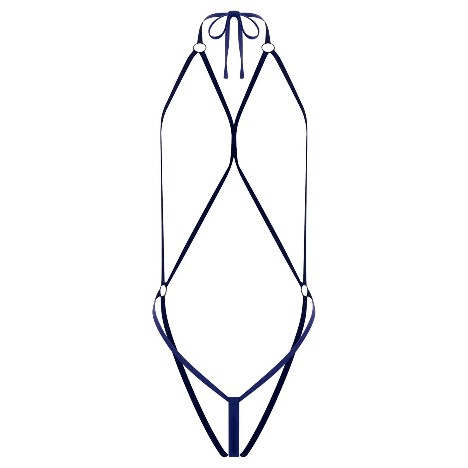 

Adult Women's Lingerie Sling Bikini Bodysuits Harness O-ring G-string Thong Nipple Exposed Harness for Flirting Dating Sleepwear