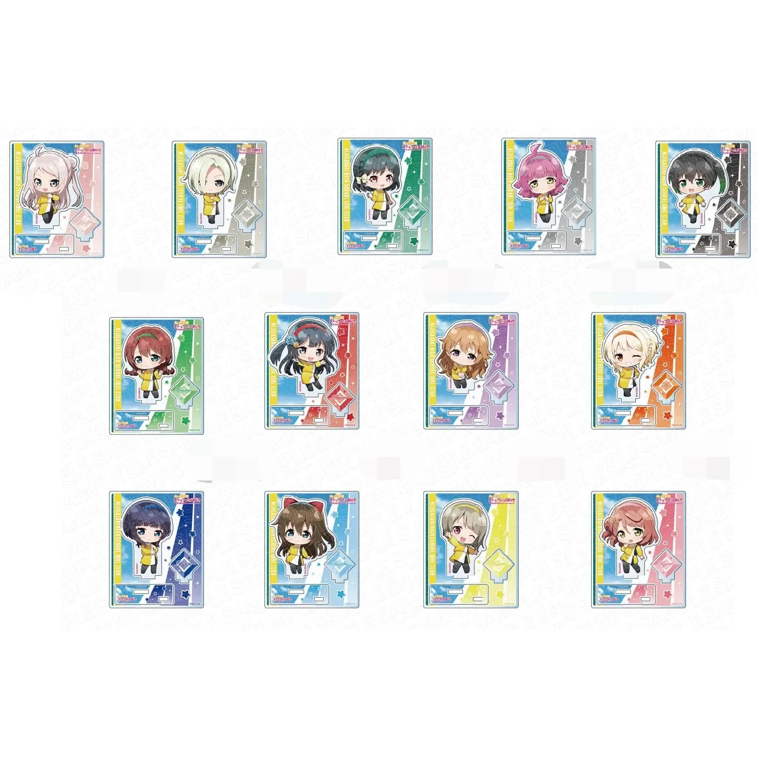 Anime uehara ayumu nakasu kasumi miyashita ai zhong lanzhu mini figura boneca konoe kanata acrílico suporte modelo cosplay brinquedo presente