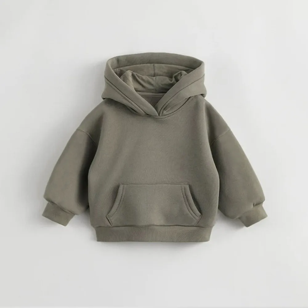 1-8Y Kids Casual Tracksuits for Autumn Winter Fleece Lined Long Sleeve Hoodie Top + Pant Toddler Clothes Set - Image 6