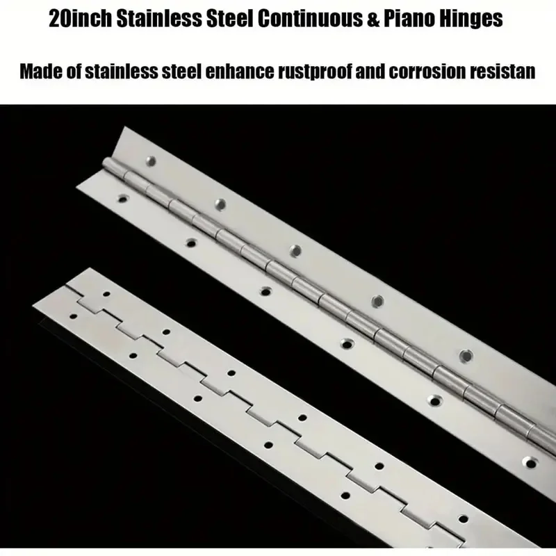 Dobradiças de piano pretas, 8 polegadas, 10 polegadas, 12 polegadas, 16 polegadas, 20 polegadas, dobradiça contínua de aço inoxidável resistente, móveis de armário, 6-20 polegadas