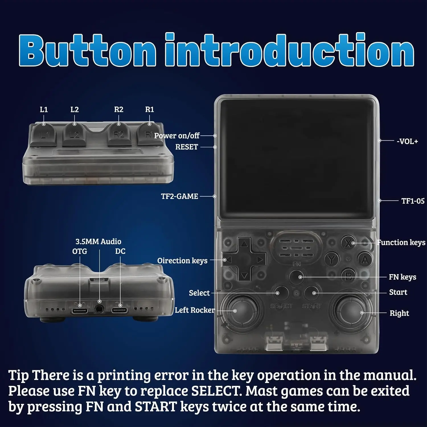   R40S Pro 30000ゲーム レトロ 携帯ゲーム機 3.5インチIPSスクリーン ポータブル ポケット ビデオプレーヤー 256GBゲーム キッズギフト