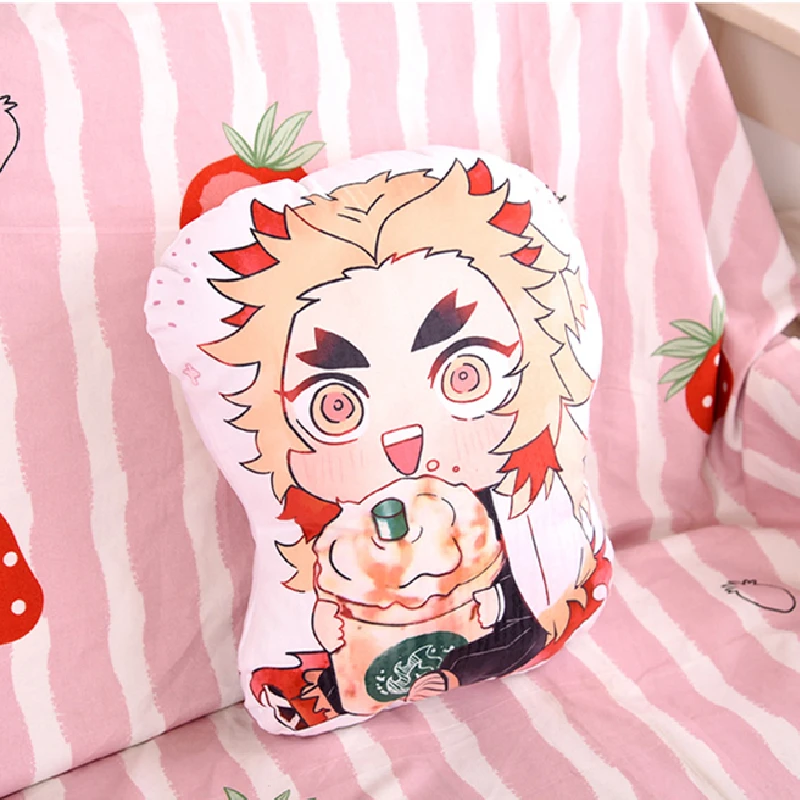 35cm pogromca demonów Anime Kawaii Peluche Kimetsu No Yaiba Tanjirou Nezuko Rengoku Kyoujurou uroczy miękka pluszowa poduszka prezent lalki