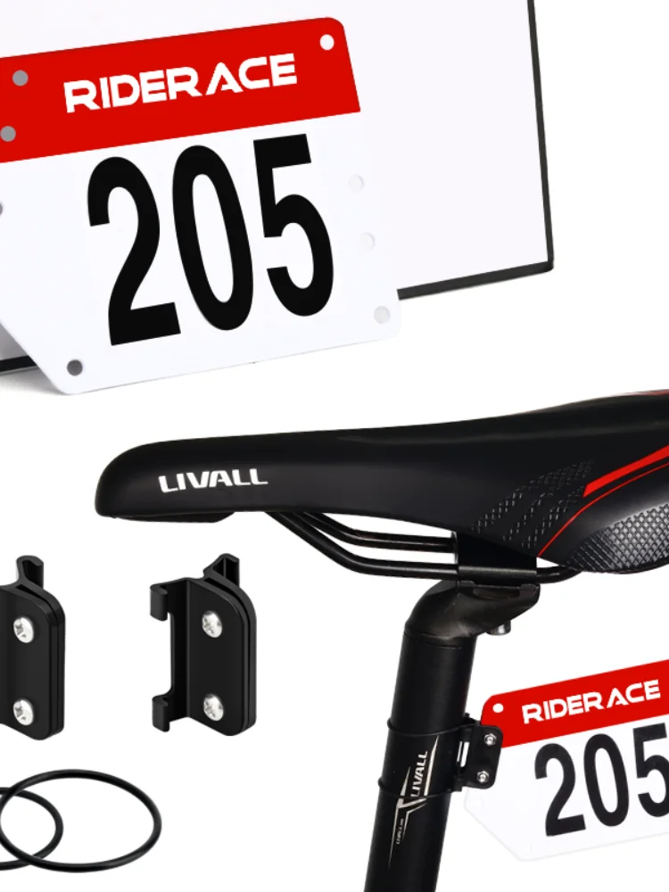 AliExpress riderace Bicycle Triathlon Racing Number Plate Mount Holder With Rubber Band MTB Accessories Bike Seatpost Racing Cards Bracket Holder