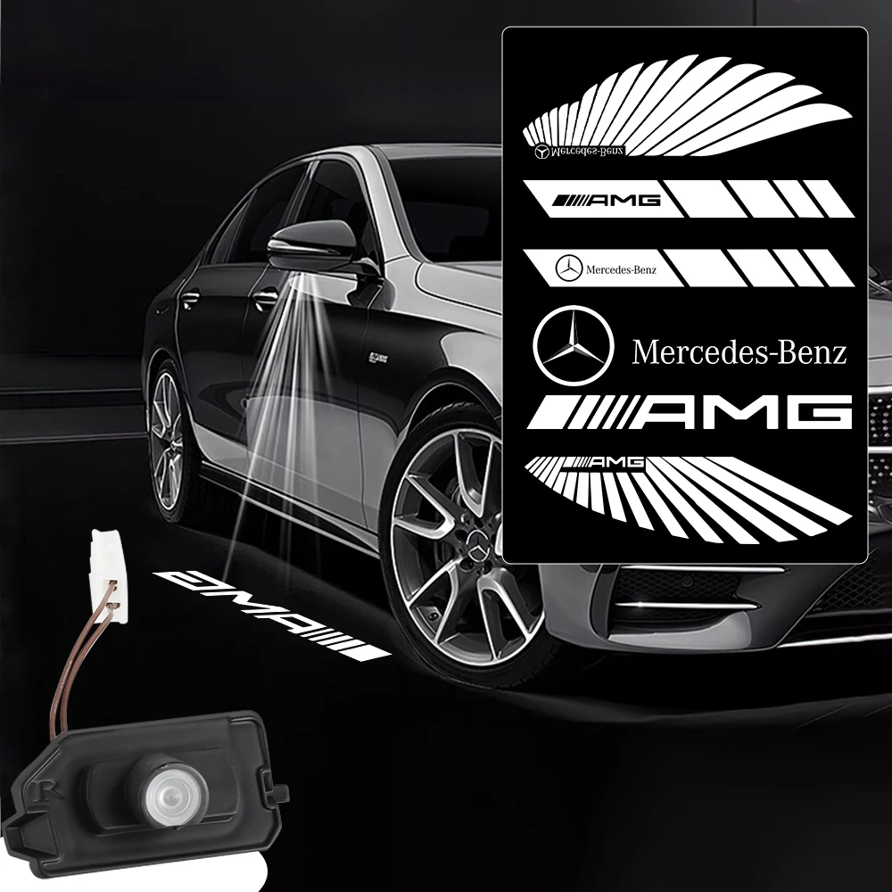 Car Dynamic Rearview Mirror Carpet Light Angel Wings Welcome Light Led For Mercedes benz W177 W247 W205 W222 GLA GLB GLC GLS EQC