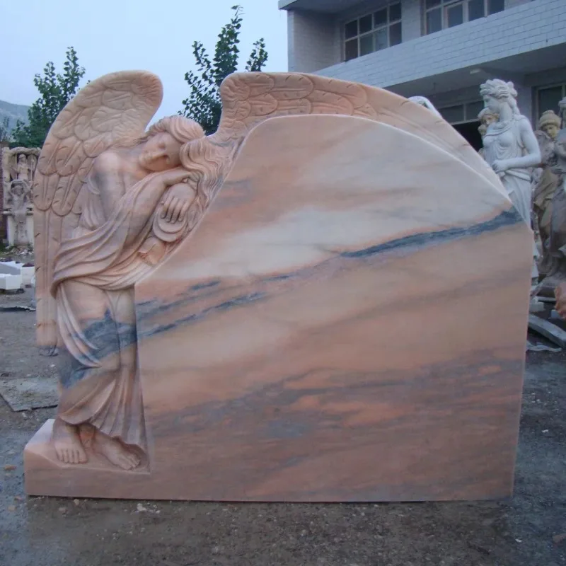 Customization Outdoor Cemetery Large Natural Stone Granite Marble Tombstones  for Outdoor Angel Design Tombstone and Monuments