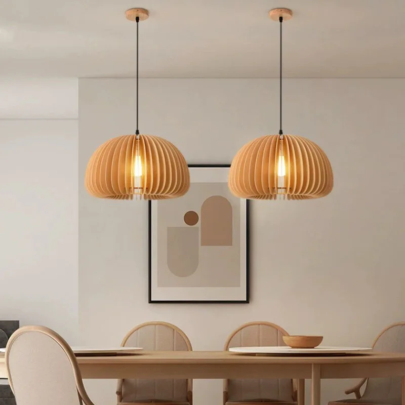 PumpkinChandelier Retro Creative Wood Art Restaurant camera da letto studio piccolo lampadario personalizzato Internet Celebrity Pumpkin Lamp