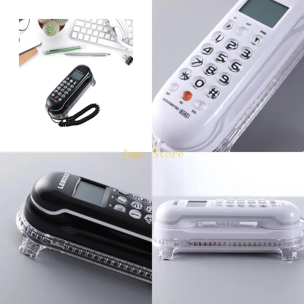 LX0B Modern Size Phone Fixed Landline with Caller Flash LCD Display Redialing