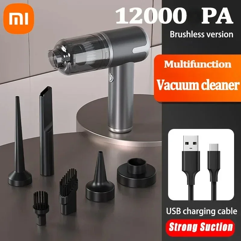 

Xiaomi Mijia 12000PA Mini Car Vacuum Cleaner High Power Wireless Portable Strong Suction Cleaner Silver Household Appliances