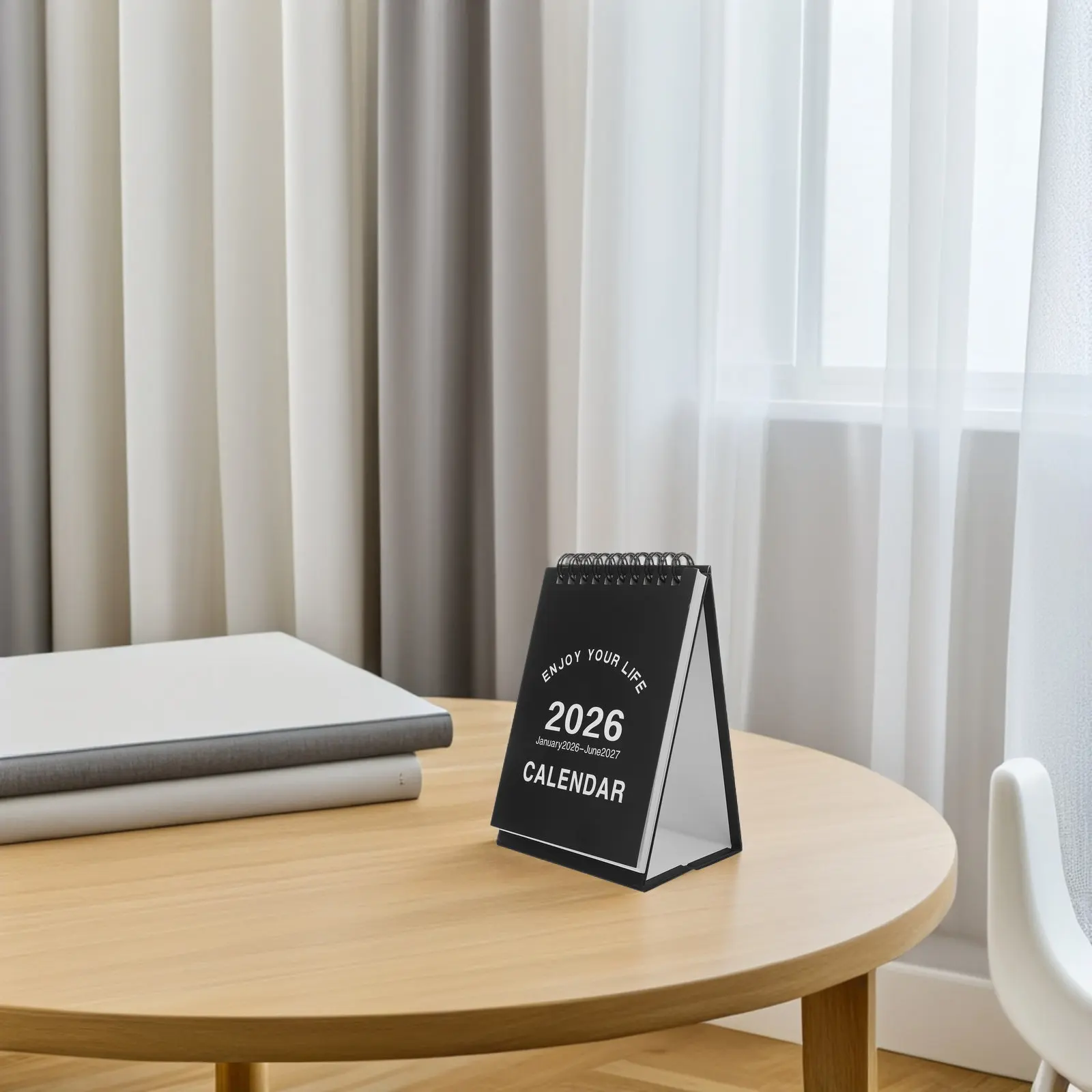 

2Pcs 2026 Desk Calendar Small Mini Standing Spiral Flip Calendar for Office Home 18-Month Planner Organizer Table Calendars