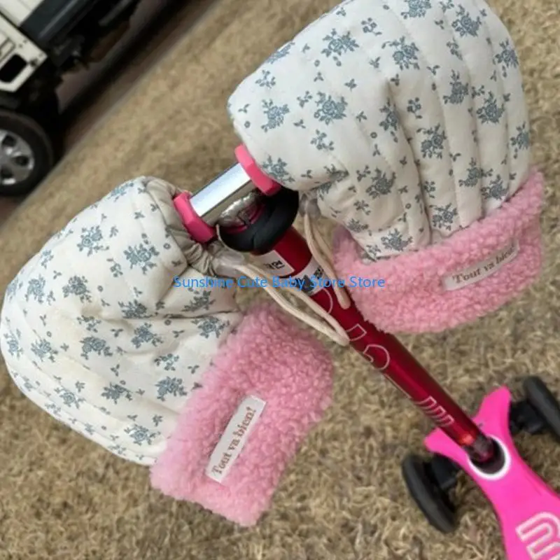 Guantes infantiles multiusos C5AF, manguitos manillar a prueba viento para niños con estampado dibujos animados