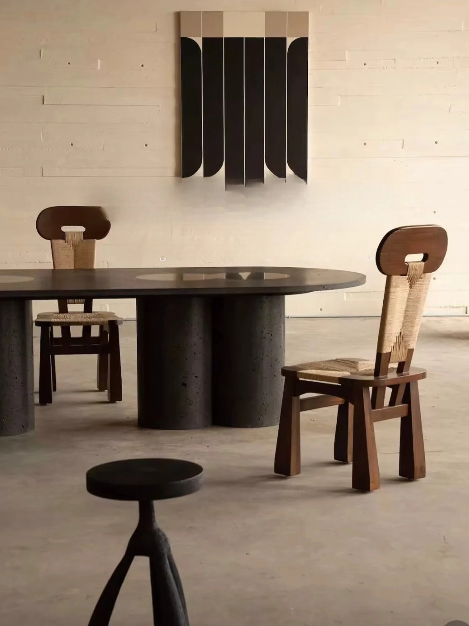 كرسي طعام فردي من الخشب الصلب والرياح الصامتة في العصور الوسطى، مسند ظهر مصمم بسيط وحديث، كرسي ترفيهي منزلي #3