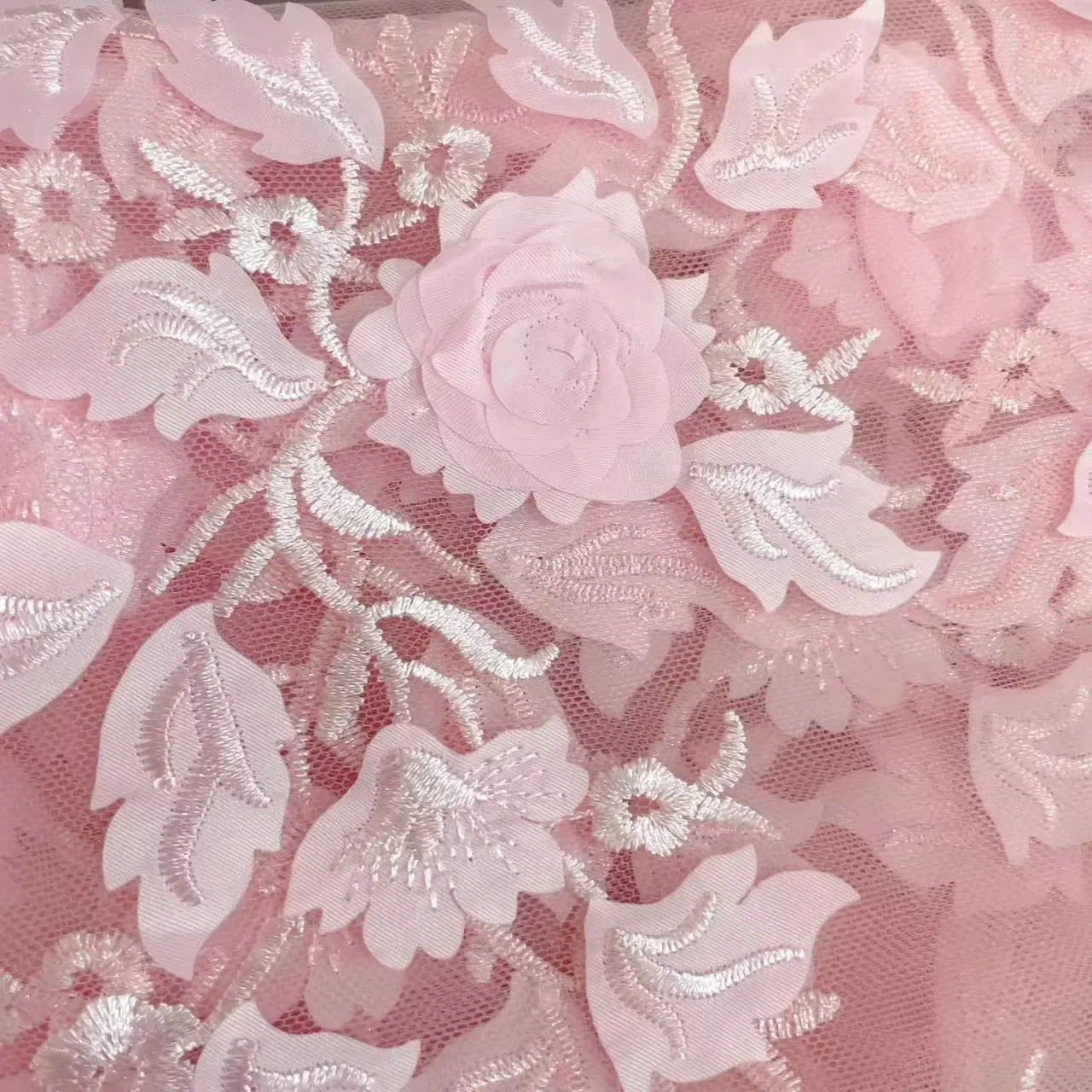 19-kleuren hoogwaardige 3D-bloemkantstof. TrouwjurkDIYKinderkleding Naaien Stof Achtergrond Decoratie Accessoires
