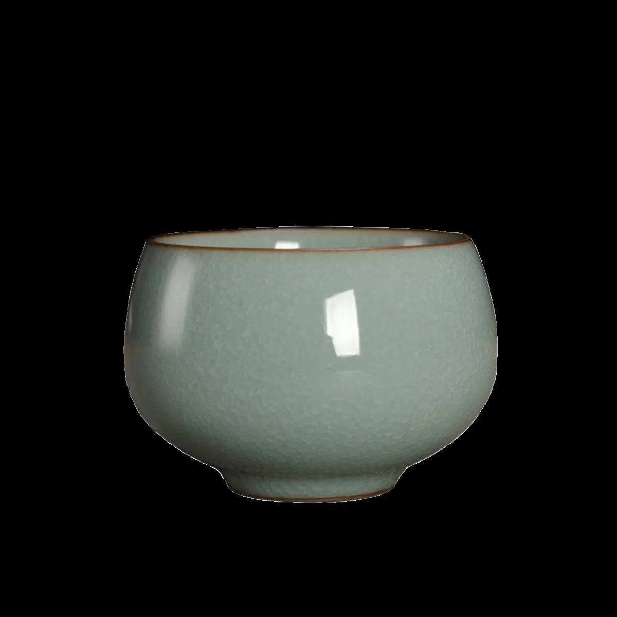 Longquan Celadon Master Cup Fish Roe Pattern Evenly Split Ceramic Tea Tasting Cup Meditation Large Plum Green Pink Green Teacup