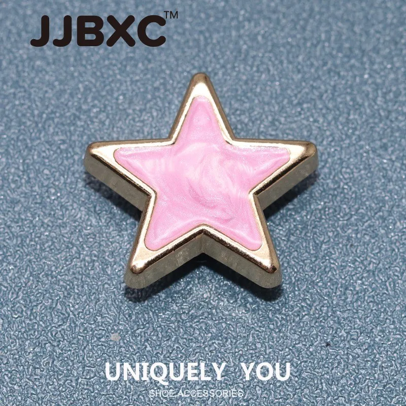 JJBXC metal CHARM Shoe Buckle Shoe Accessories Pink Plush Ball Pearl Chain Shoes Flower DIY Fashion Shoes Accessories