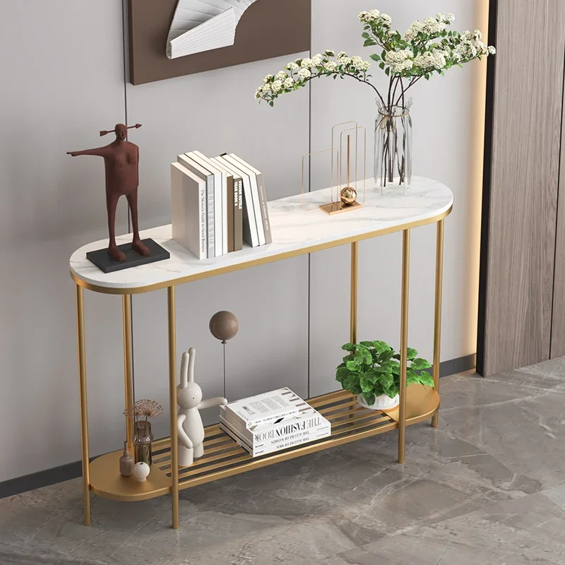 Corner Console Living Room Table Metal Vertical Hall Narrow Table Luxury Nordic Tisch Wohnzimer Entrance Hall Furniture