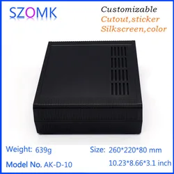 1Piece 260*220*80mm hot selling desktop plastic enclosure electrical plastic housing for power supply abs equipment enclosure