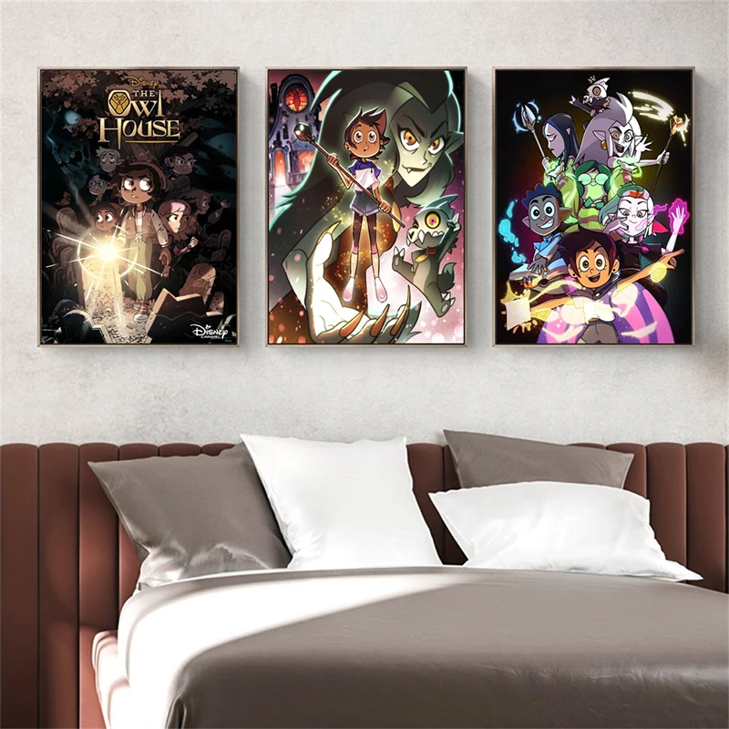 ملصق فني لفيلم البومة الكلاسيكي المصغر ، مطبوعات قماشية ، لوحة لغرفة المعيشة ، غرفة النوم ، ديكور المنزل ، قماش