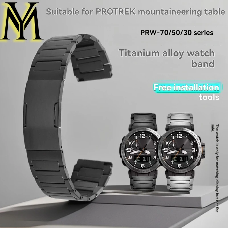 

High-quality titanium watchband 23mm for Casio Protrek PRW-30 PRW-50 PRW-60Y PRW-70 men's Strap PRW30 PRW50 PRW60 PRW70 bracelet