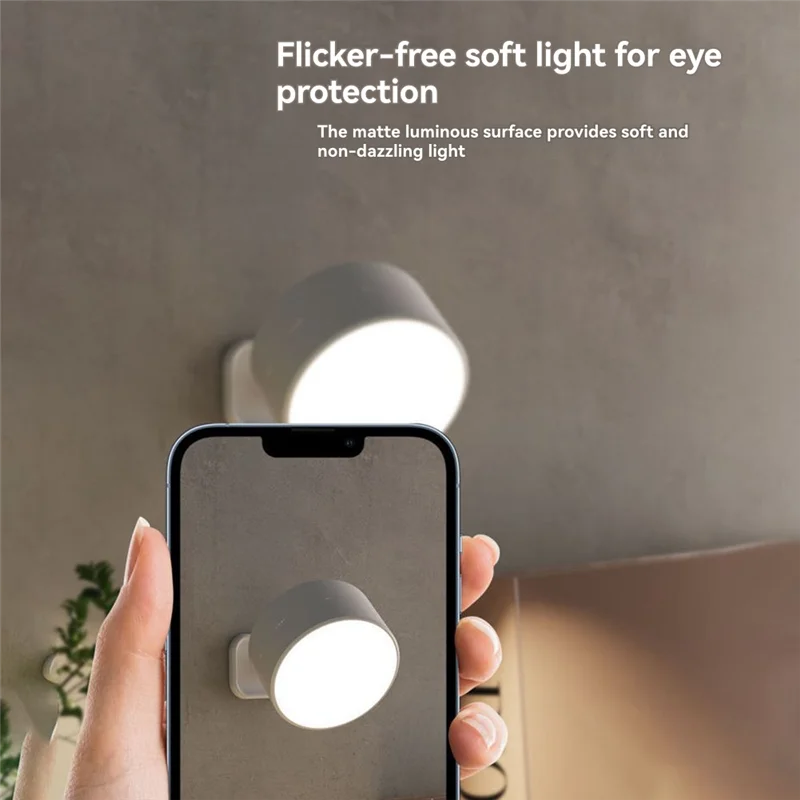 BYBS-Rechargeable Magnetic LED Wall Light 360° Rotation Touch Remote Control Cabinet Spotlight For Home & Office