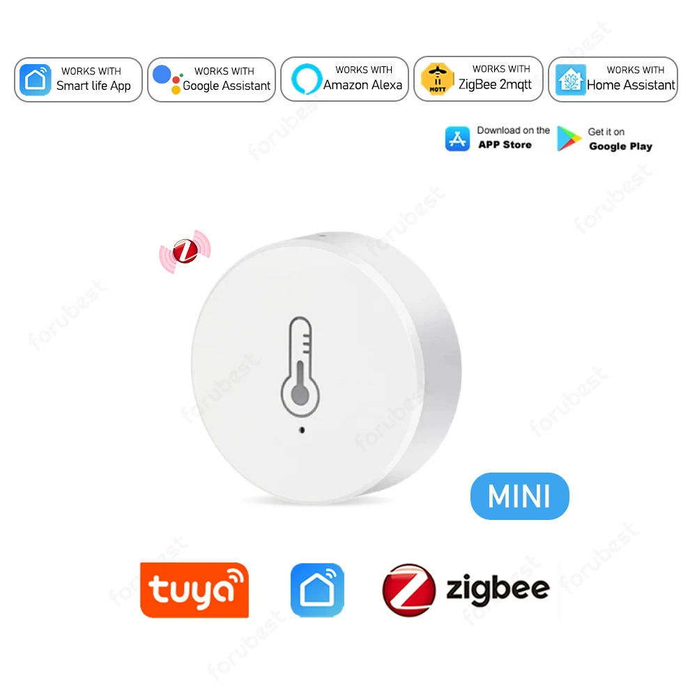 

Tuya Zigbee 3.0 Temperature And Humidity Sensor Smart Life Temperature Sensor Remote Monitoring Works With Alexa Home Assistant