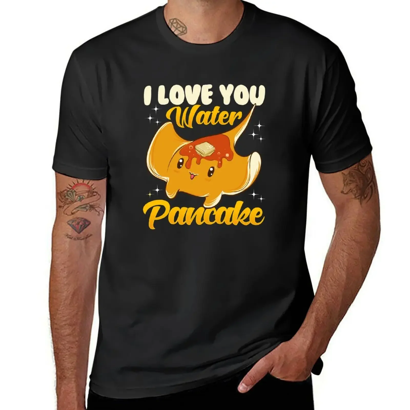 Cute & Funny I Love You Water Pancake Stingray Pun T-Shirt anime t shirts street wear men t shirts