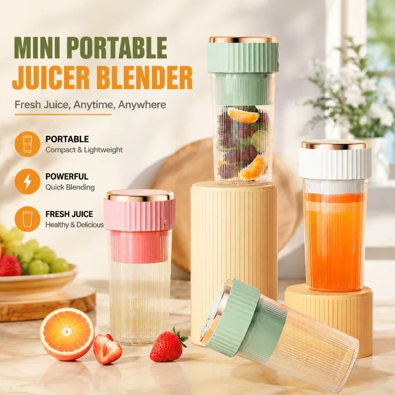 Mini Portable Electric Juicer Blender, Fruit Juicer Cup for Home Use, Small Juice Machine