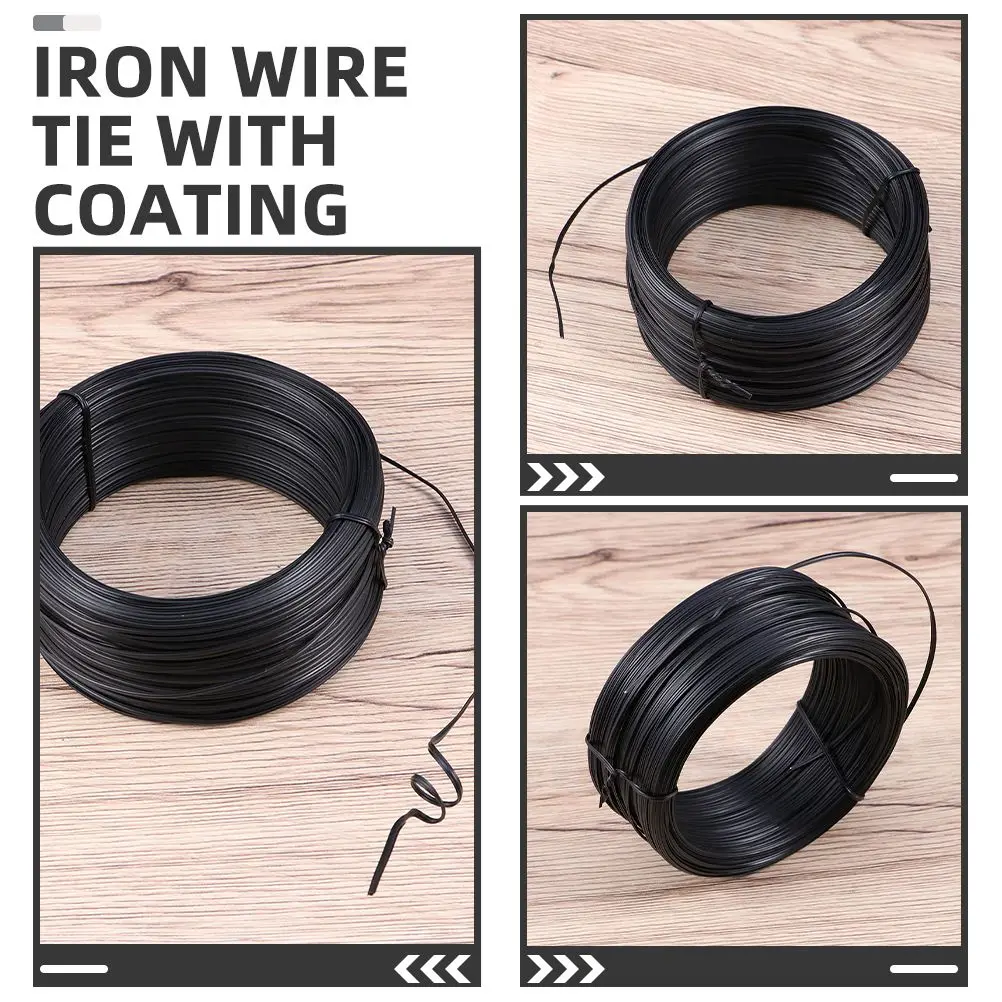 2 Pcs Coated Wire Door Bell Barbed Ring Cable Painted Common Black Clothesline Bendable