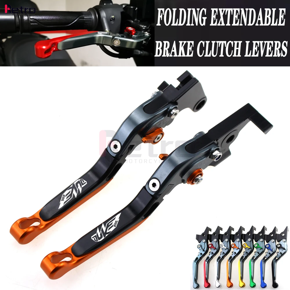 For DUKE 200 DUKE200 2012-2020 2013 2014 2015 2016 2017 2018 2019 Motorcycle Folding Extendable Front Rear Brake Levers