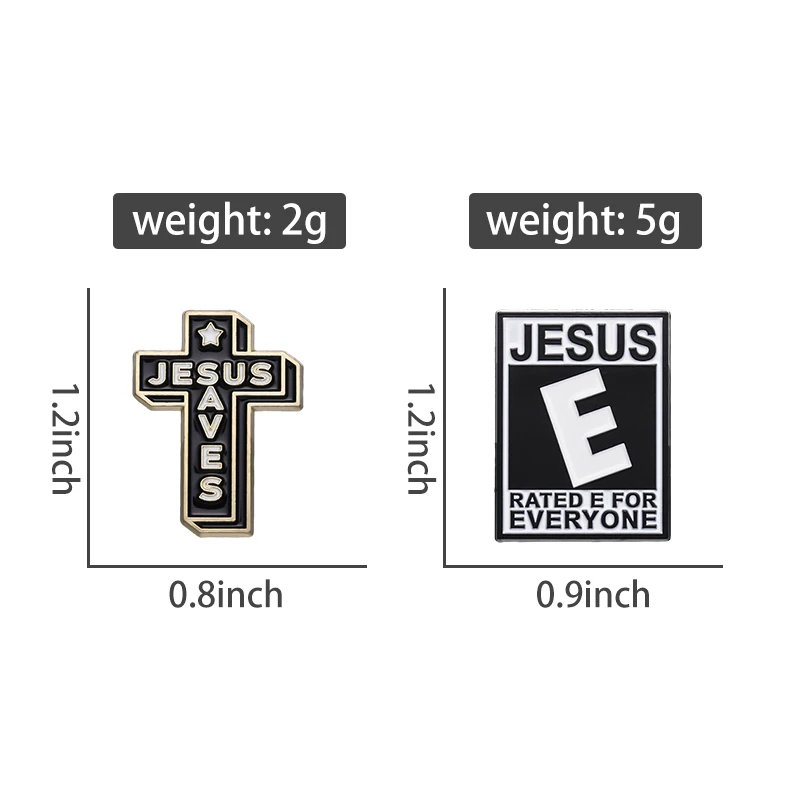 Jesus Saves Enamel Pins Custom Simple Black Fish Shape Vintage Brooches Lapel Badges Classic Jewelry Gift for Kids Friends