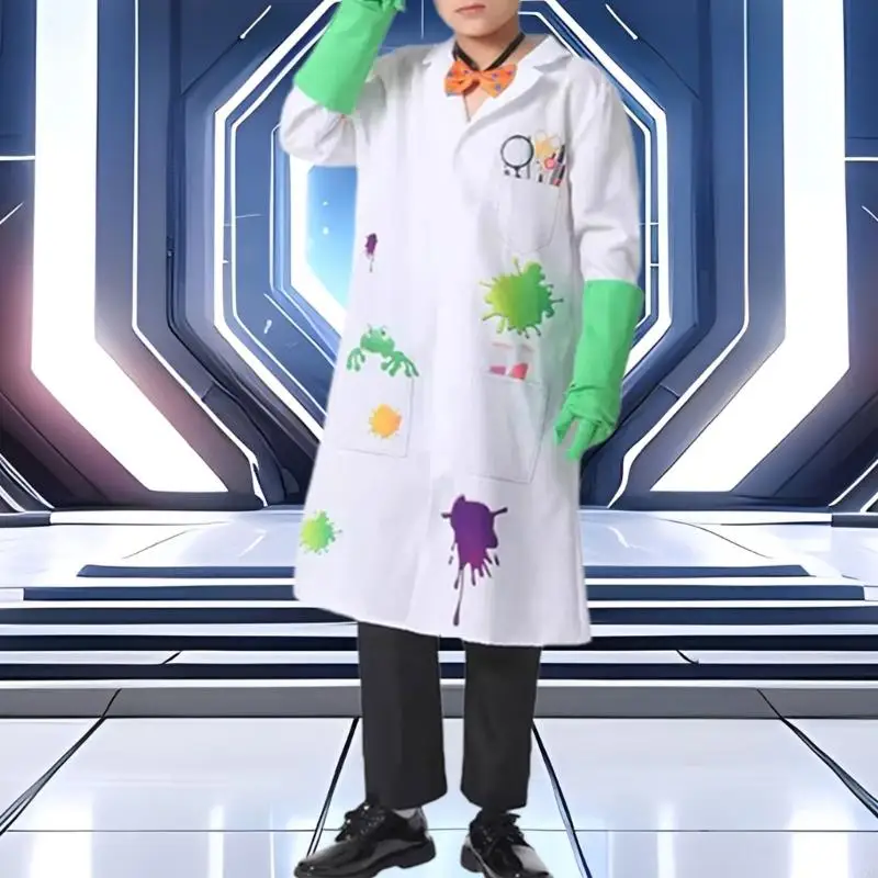 Y3NE 4Pieces Cosplay Trang phục Halloween cho trẻ Phụ kiện trang phục khoa học điên rồ