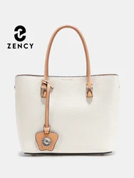 Zency Genuine Leather Handbag For Women Casual Messenger Bag Shoulder Bag Tote Large Capacity Designer Shopping Bag 2024 Trendy