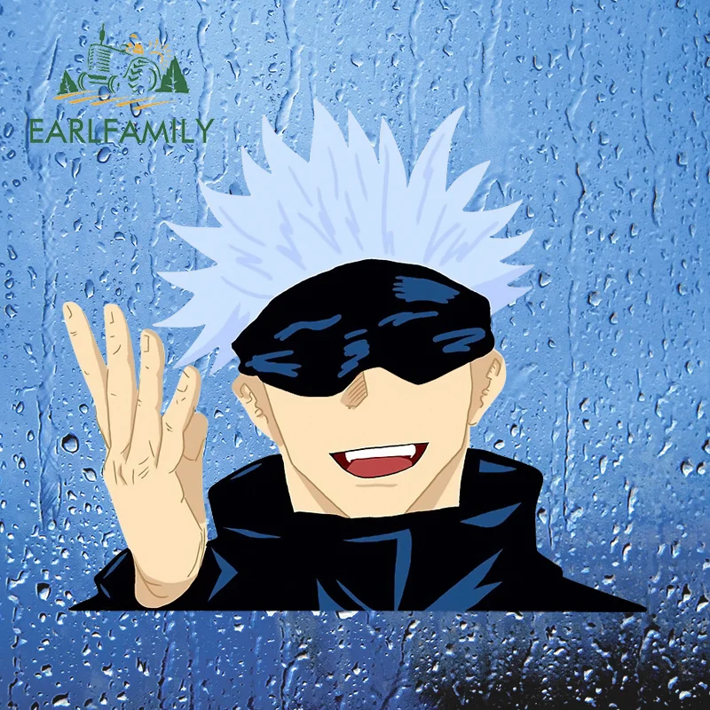 

EARLFAMILY Cartoon Peek Creative Car Stickers Fashion Decal Bumper Gojo Satoru Car Styling Anime Graphics for JDM SUV RV Decor