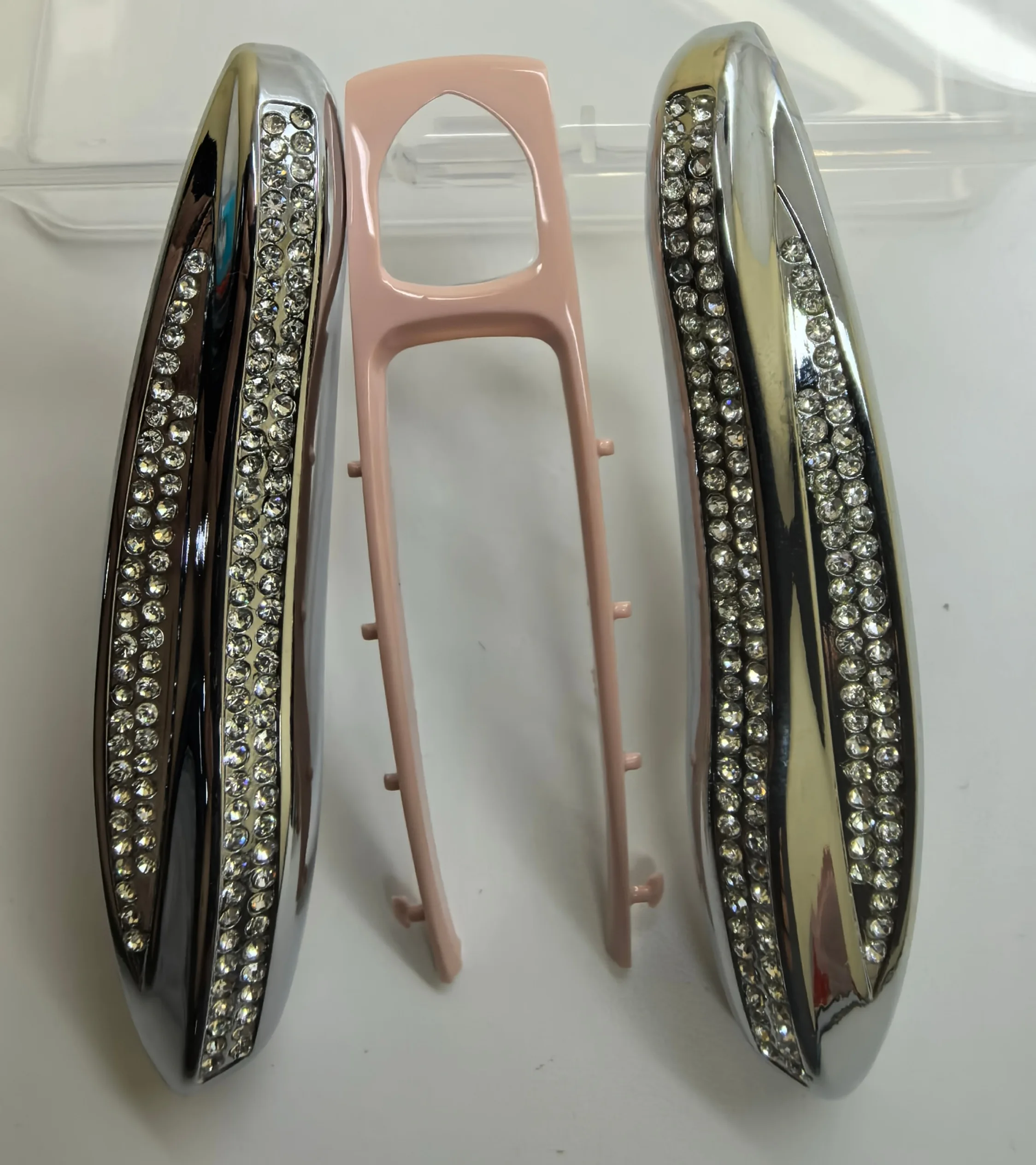 3PC Luxury Diamond-Encrusted Edge Key Shell Cover Case For(17–24)Cayenne Panamera Cayman 971 9YA 718 911 Macan Boxster/Taycan