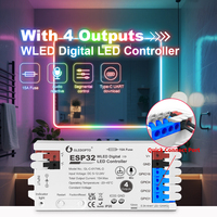 GLEDOPTO ESP32 WLED Controller 4 Channel Output 15A Fuse Level Shifter UART Download DIY Dynamic Lighting Mode APP Voice Control