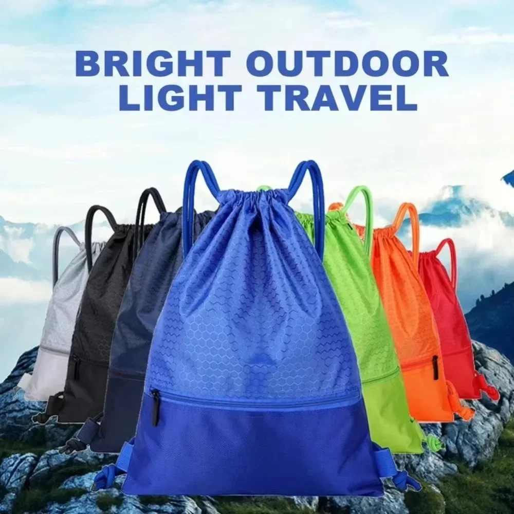 Foldable Waterproof Gym Bag Fitness Backpack Drawstring Shop Pocket Hiking Camping Beach Swimming Men Women Sports Bags