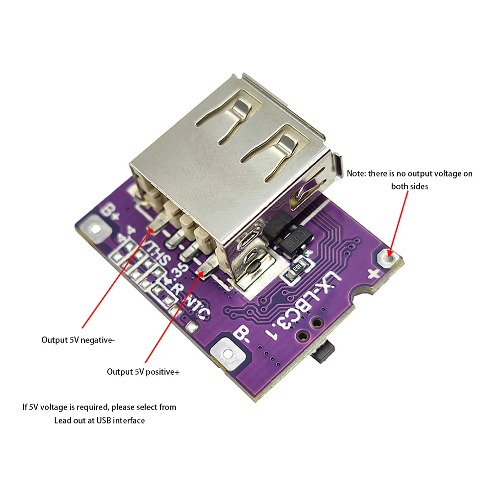 Type-C USB Boost Converter Step-Up Power Module 3A 5V to 4.2V Mobile Power Bank Accessories for Polymer Lithium Battery Charging