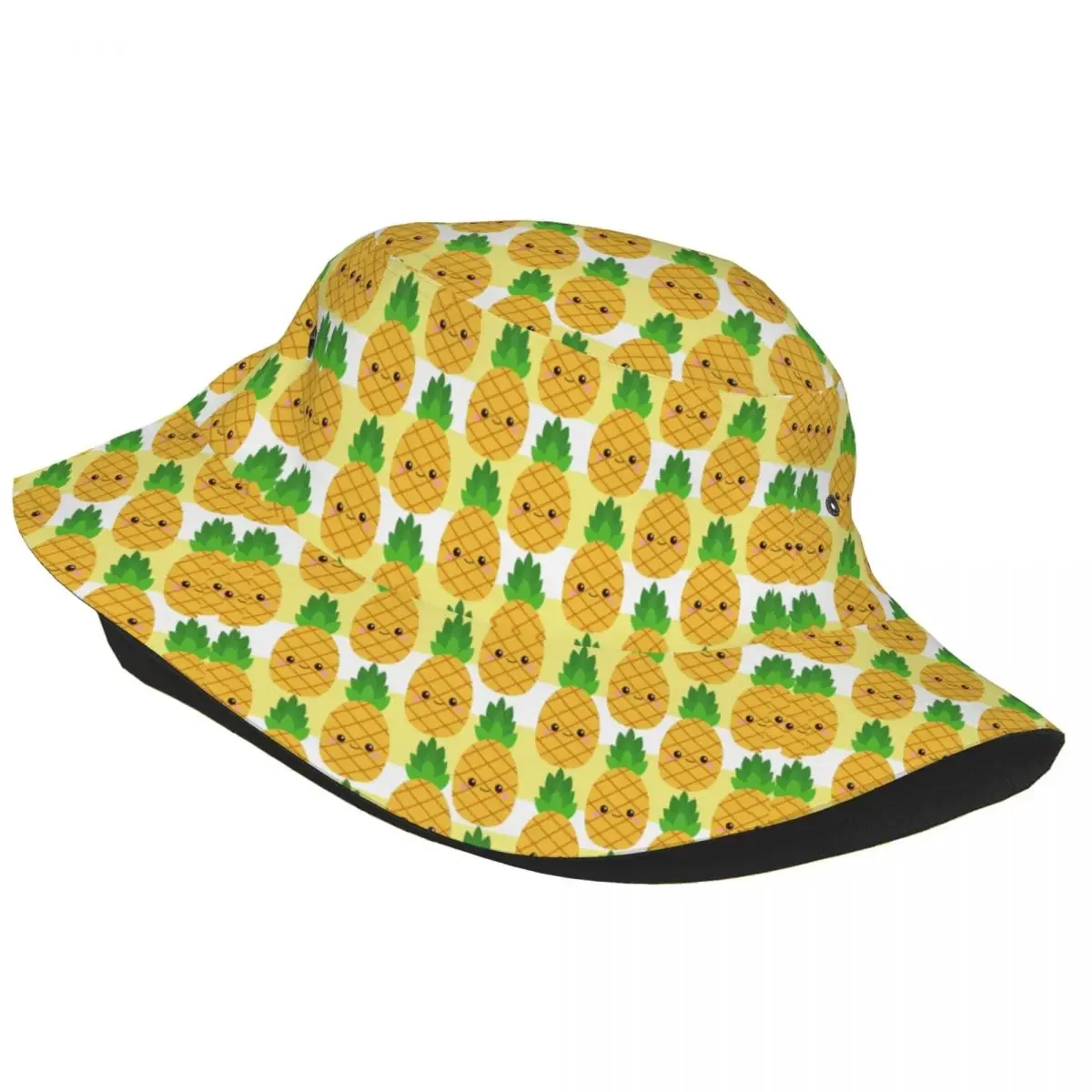 Fashion Abstract Pineapple Seamless Pattern Bucket Hats Women Men Beach Sun Summer Fisherman Cap