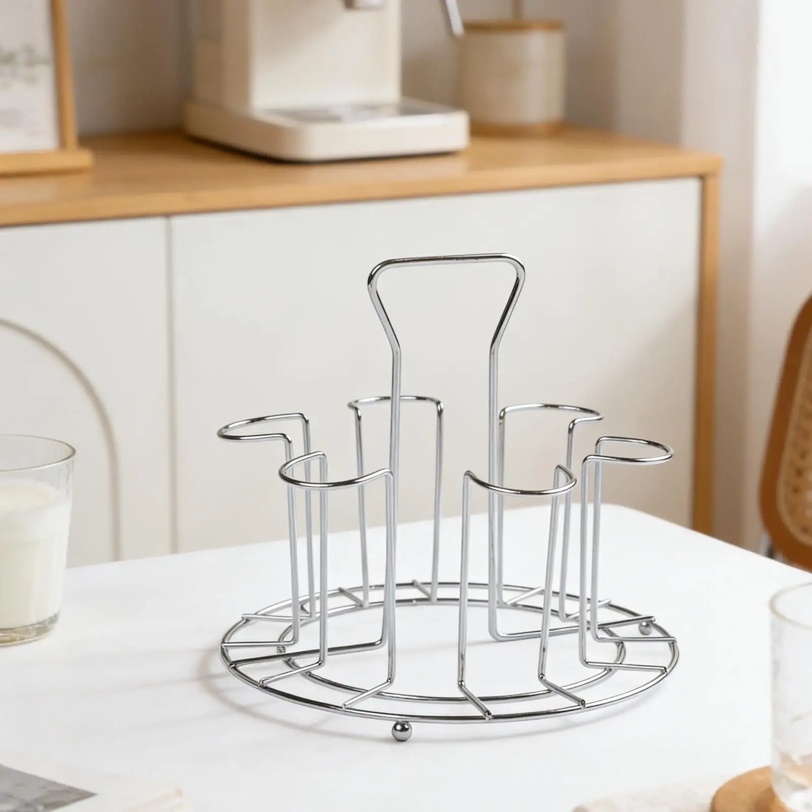 Glass Cup Rack Drain Cup Rack Modern Kitchen Aesthetic Easy To Clean Six-position Variant Stainless Steel Rack