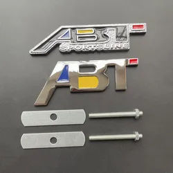 3D Metal ABT Front Grill Rear Trunk Fender Emblem Badge Sticker Decals For Audi Q3 Q5 Q7 A3 A4 A5 A6 B6 B8 C6 C5